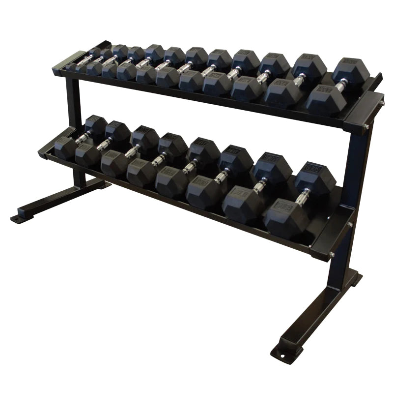 Dumbbell rack with 2 shelves incl. dumbbell set 90 KG