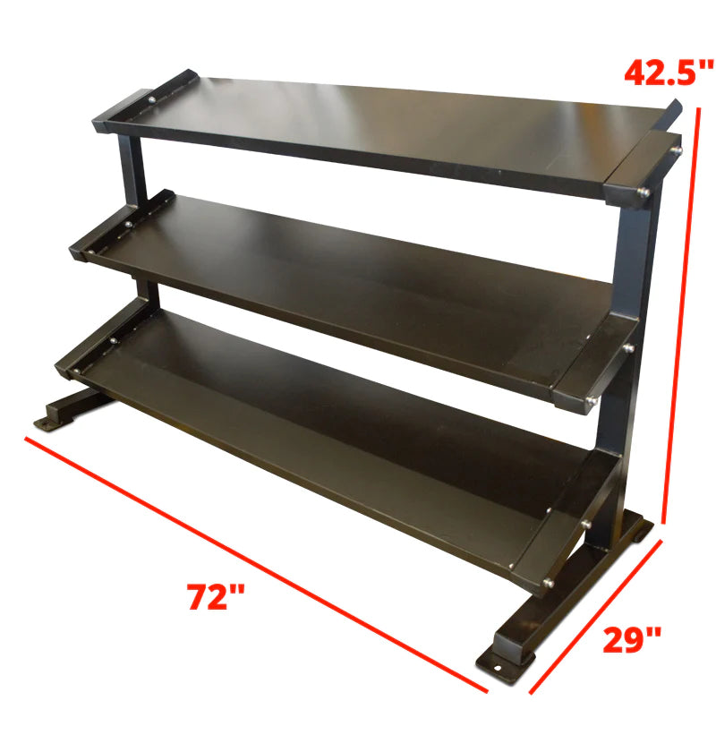 3 TIER 65' Tray Dumbbell Rack (holds 5-75lb HEX OR URETHANE)