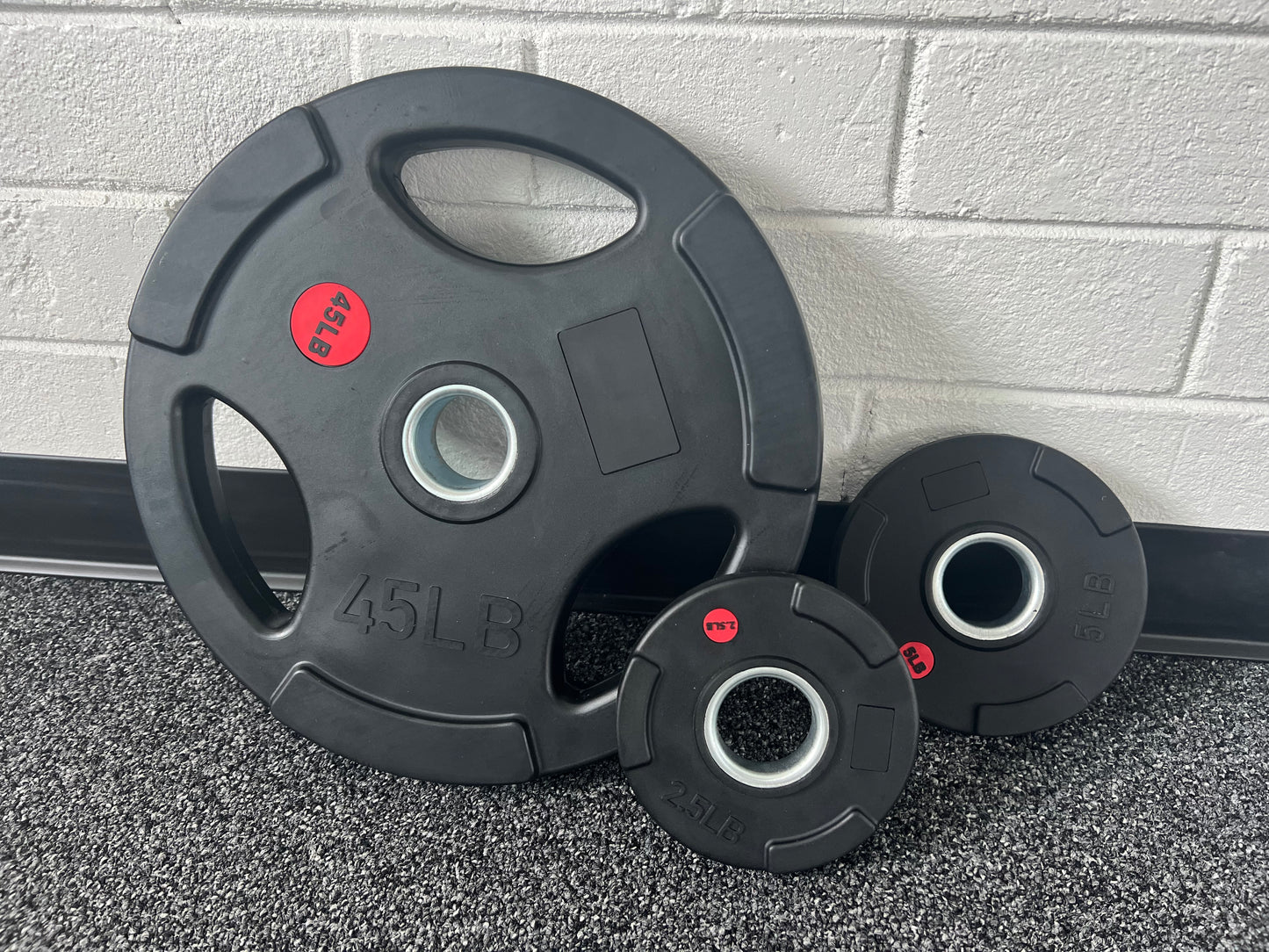 Full Set 245lbs Rubber Grip Plates