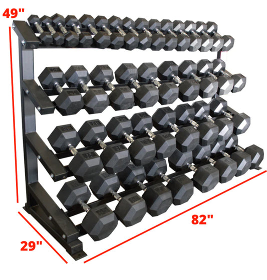 4 TIER 75' Dumbbell Rack (holds 5-100lb HEX OR URETHANE)