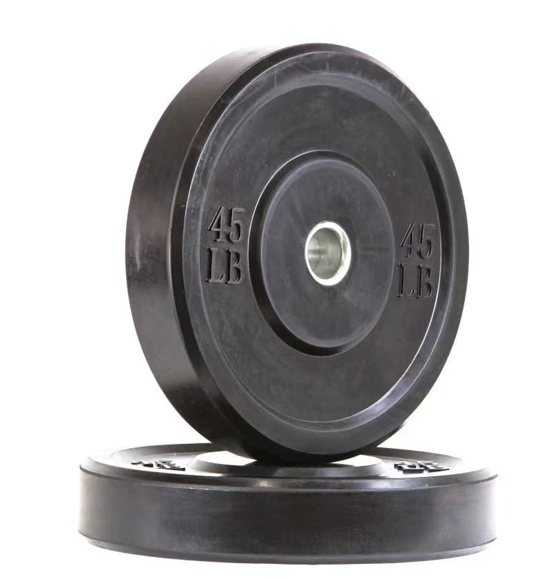 260 lbs Standard Black Bumper Plates (Set) IN STOCK