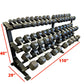 5-100LB Dumbbell Set With 3 Tier 3 Leg Rack