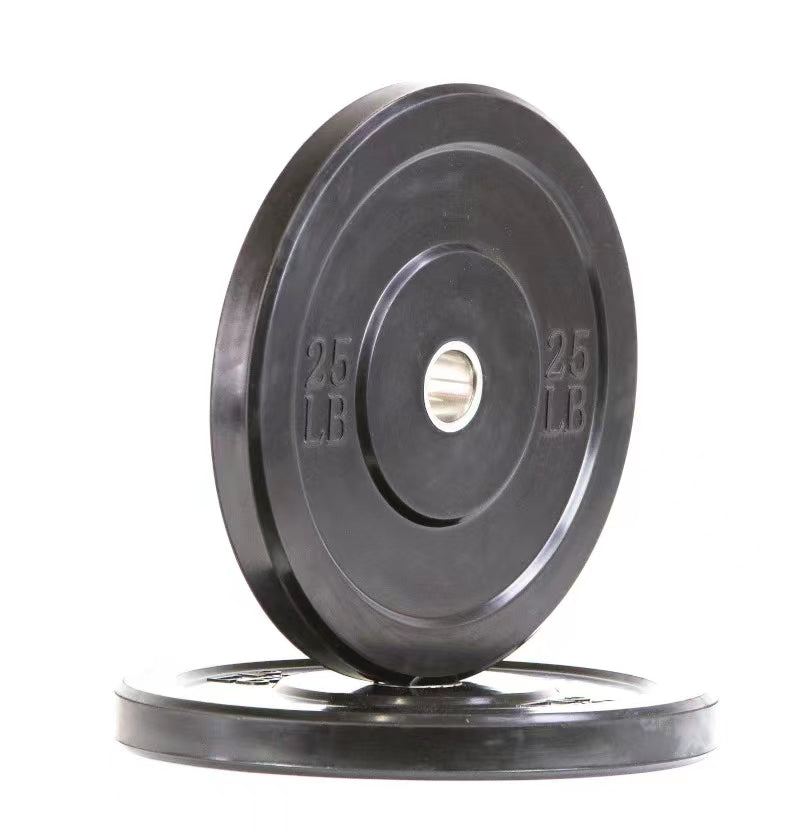 260 lbs Standard Black Bumper Plates (Set) IN STOCK