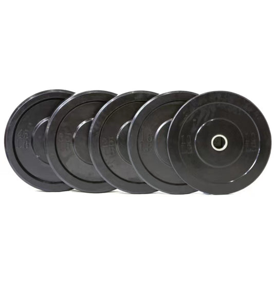 260 lbs Standard Black Bumper Plates (Set) IN STOCK